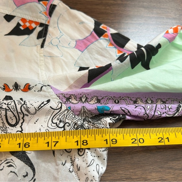 ❤️ Etro Multicolor Patch Work Graphic Button Down Shirt 44 - Picture 9 of 9